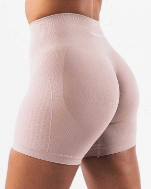 Beige Women's Alphalete Amplify Contour 5" Shorts | UAE-138504