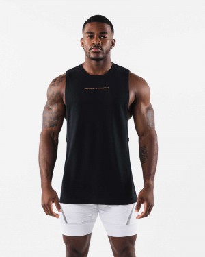 Black Men's Alphalete AA Airtech Cutoff Tanks | UAE-708356