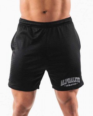 Black Men's Alphalete AA Mesh 6” Shorts | UAE-942618