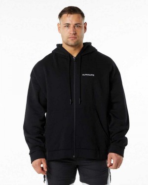 Black Men's Alphalete Classic Full-Zip Jackets | UAE-167094