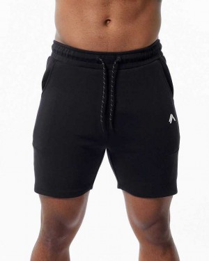 Black Men's Alphalete ELMTS Athletic 6" Shorts | UAE-089735