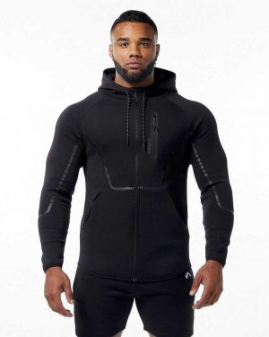 Black Men's Alphalete ELMTS Athletic Jackets | UAE-014269