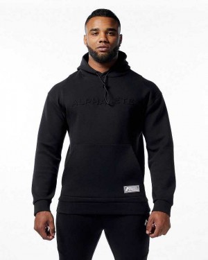 Black Men's Alphalete ELMTS Hoodie | UAE-210736