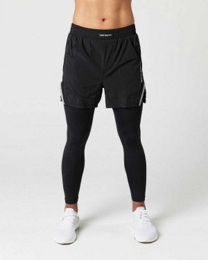 Black Men's Alphalete Infinity 2-in-1 Speed 5.5" Shorts | UAE-924061