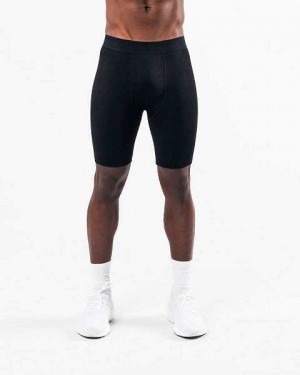 Black Men's Alphalete Reform Compression Shorts | UAE-721096