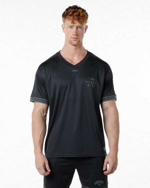 Black Men's Alphalete Varsity NFL Jersey | UAE-241058