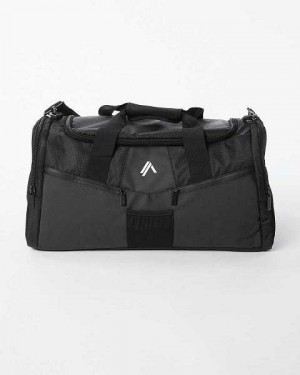 Black Unisex Alphalete Essential Duffel Bag | UAE-419803