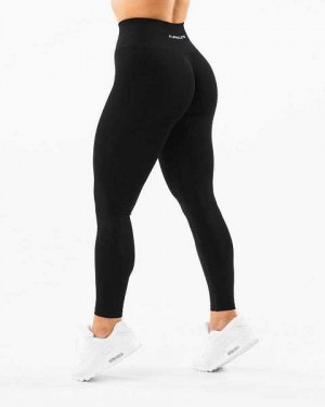 Black Women's Alphalete Amplify Leggings | UAE-609742