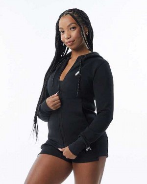 Black Women's Alphalete ELMTS Athletic Jackets | UAE-018936