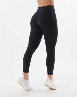 Black Women's Alphalete Pulse Surge Leggings | UAE-296530