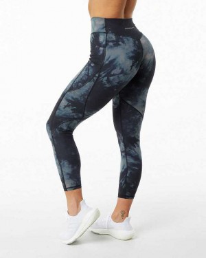 Black Women's Alphalete Surface Pocket Leggings | UAE-186794