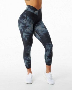 Black Women's Alphalete Surface Power Leggings | UAE-765980