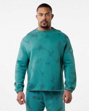 Blue Men's Alphalete HCTS Drop Shoulder Sweater | UAE-258407