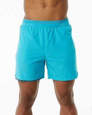 Blue Men's Alphalete Studio 6" Shorts | UAE-954138