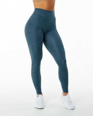 Blue Women's Alphalete Alphalux Wonder Leggings | UAE-092487