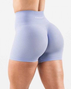 Blue Women's Alphalete Amplify 4.5" Shorts | UAE-128593