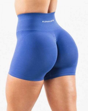 Blue Women's Alphalete Amplify 4.5" Shorts | UAE-954270