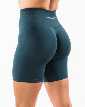 Blue Women's Alphalete Amplify 6.5” Shorts | UAE-079641