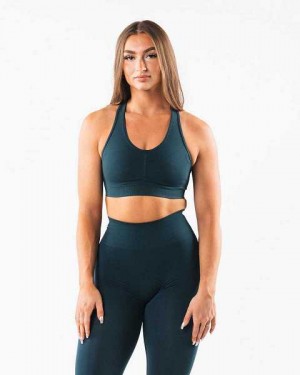 Blue Women's Alphalete Amplify Sports Bra | UAE-091478