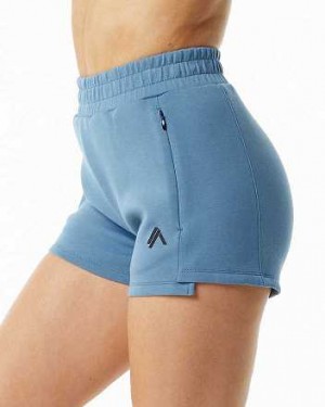 Blue Women's Alphalete ELMTS Athletic 3.5" Shorts | UAE-374826