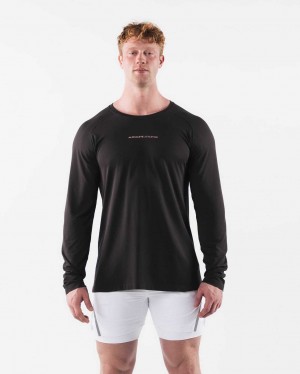 Brown Men's Alphalete AA Airtech LS Long Sleeve Shirts | UAE-503241