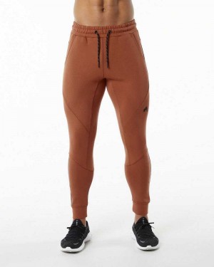 Brown Men's Alphalete ELMTS Cuffed Jogger | UAE-582041