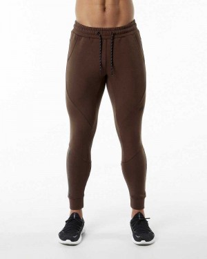 Brown Men's Alphalete ELMTS Cuffed Jogger | UAE-560431