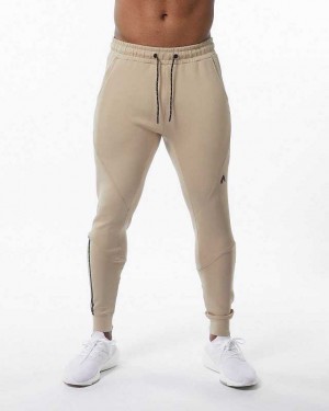 Brown Men's Alphalete ELMTS Cuffed Jogger | UAE-798651