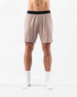 Brown Men's Alphalete Lounge Shorts | UAE-903612