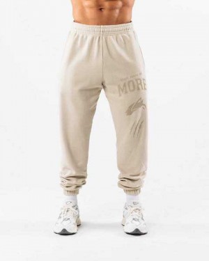 Brown Unisex Alphalete Earth Dye Graphic Jogger | UAE-096172