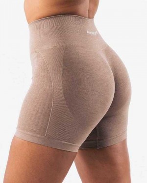 Brown Women's Alphalete Amplify Contour 5" Shorts | UAE-846970