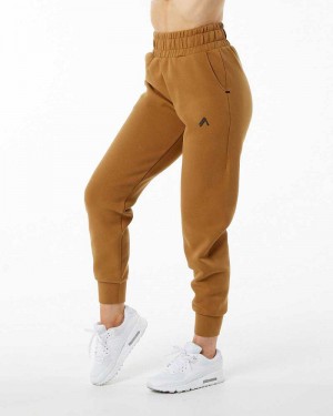 Brown Women's Alphalete ELMTS Cuffed Jogger | UAE-708451