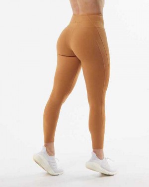 Brown Women's Alphalete Pulse Surge Leggings | UAE-361789