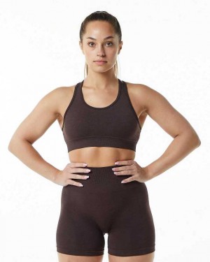 Brown Women's Alphalete Revival Sports Bra | UAE-587402