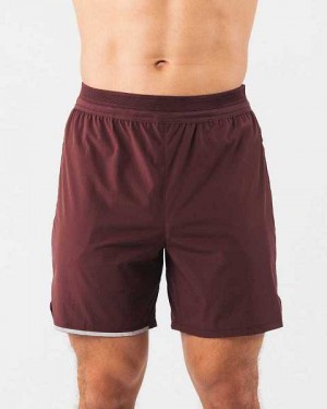 Burgundy Men's Alphalete Studio 6" Shorts | UAE-452037