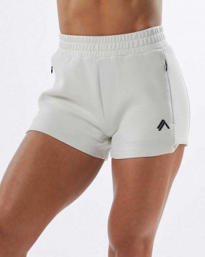 Cream Women's Alphalete ELMTS Athletic 3.5" Shorts | UAE-036974