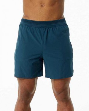 Dark Blue Men's Alphalete Studio 6" Shorts | UAE-173240