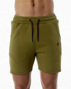 Dark Green Men's Alphalete ELMTS Athletic 6" Shorts | UAE-812537