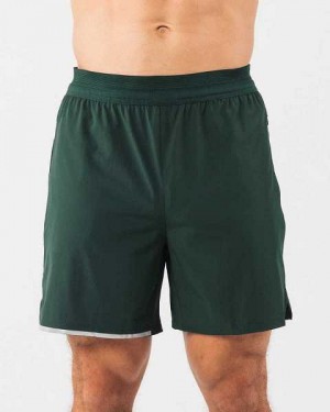 Dark Green Men's Alphalete Studio 6" Shorts | UAE-865731