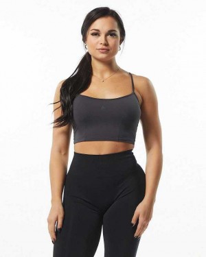 Dark Grey Women's Alphalete Ultrasoft Camisole Tanks | UAE-572891