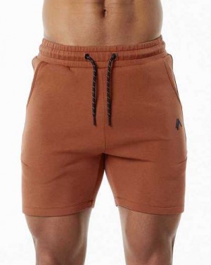 Dark Red Men's Alphalete ELMTS Athletic 6" Shorts | UAE-839520