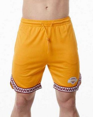 Dark Yellow Men's Alphalete Varsity Basketball 9" Shorts | UAE-259164