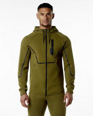 Green Men's Alphalete ELMTS Athletic Jackets | UAE-478361