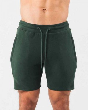 Green Men's Alphalete Identity 6” Shorts | UAE-376285