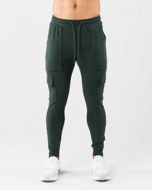 Green Men's Alphalete Identity Cargo Jogger | UAE-946081