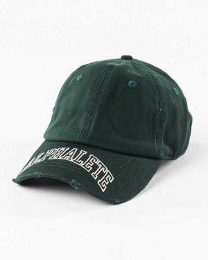 Green Unisex Alphalete Collegiate Vintage Cap | UAE-962704