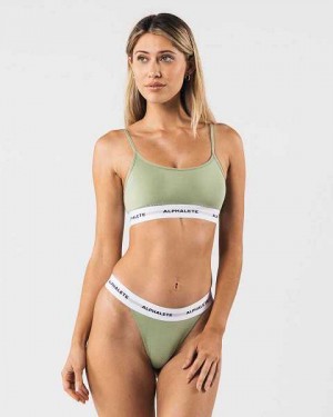 Green Women's Alphalete Acute Cami Bralette Underwear | UAE-185297