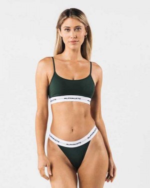 Green Women's Alphalete Acute Cami Bralette Underwear | UAE-392814