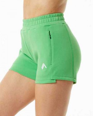 Green Women's Alphalete ELMTS Athletic 3.5" Shorts | UAE-308294