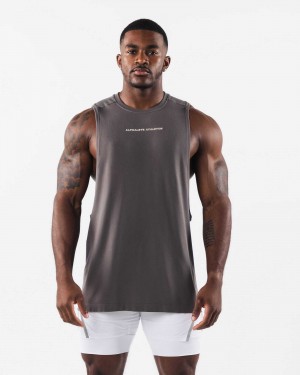 Grey Men's Alphalete AA Airtech Cutoff Tanks | UAE-752310